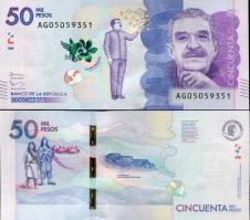 *50 000 pesos Kolumbia 2016, P462b UNC - Kliknutím na obrázok zatvorte -